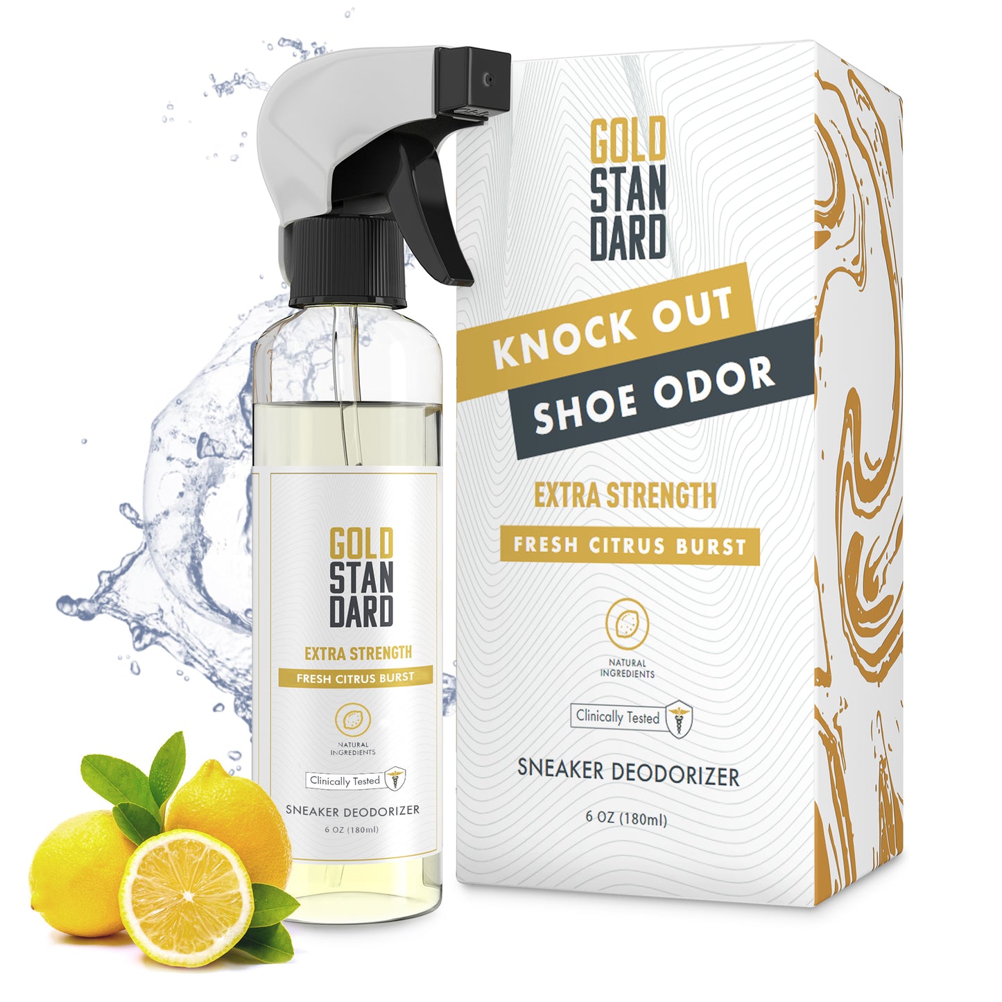 Gold Standard Natural Shoe Deodorizer Spray 6 Oz. - Citrus Burst