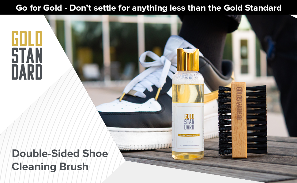 Gold Standard Double Sided Shoe Cleaning Brush All-Purpose Soft & Hard  Bristle