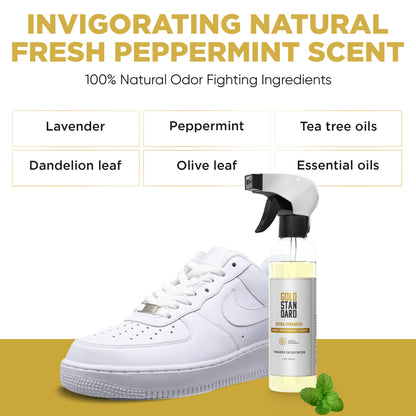Gold Standard Natural Shoe Deodorizer Spray 6 Oz. - Fresh Peppermint