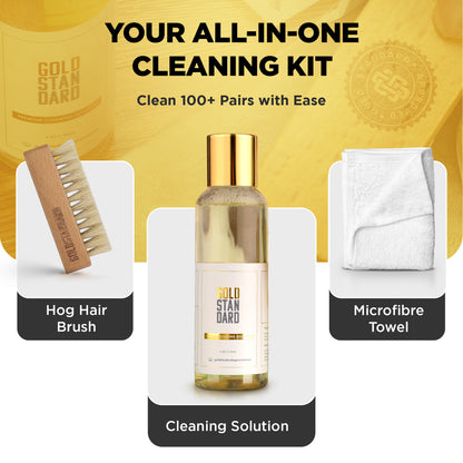 Premium Shoe Cleaner Kit Brush, Microfiber Towel and Solution