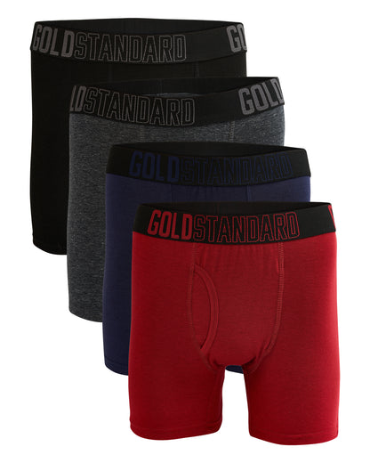 Gold Standard 4-Pack Men's Stretch Cotton Boxer Briefs