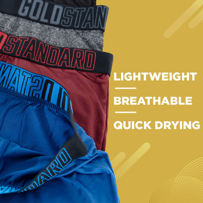 Gold Standard 4-Pack Men's Athletic Underwear - Performance Boxer Briefs  For Men Pack - Anti Chafing Underwear Men