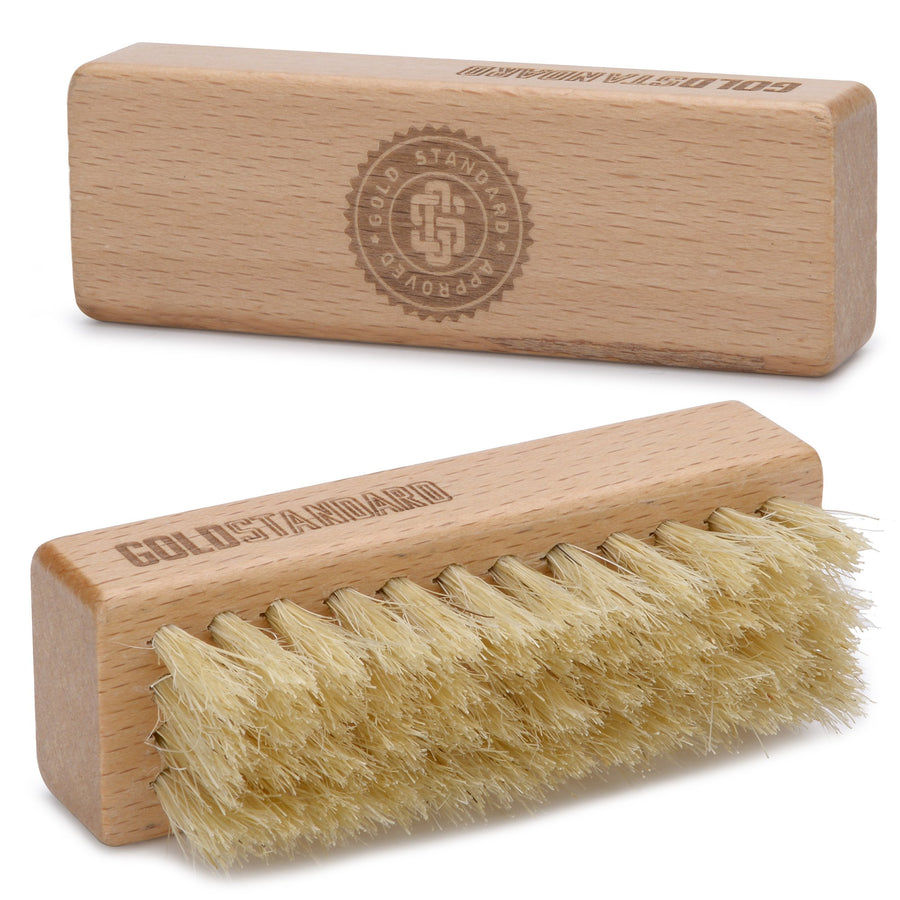 Shoe Cleaning Brush/Scrub Brush by Alloda - Upgrade Protect Double Sided  Soft & Hard Sneaker Cleaner Brush by 100% Boar & Nylon Bristle